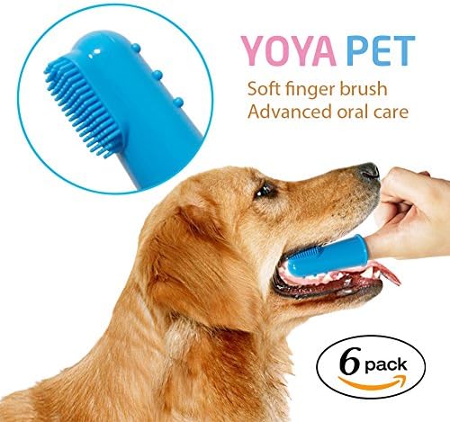 YoYa Pet Dog Toothbrush / Cat Toothbrush - Soft Finger Toothbrush For The Dental Care of Your Cat, Dog or Small Pet - 6 Pack