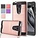 Coolpad Revvl Plus Case,Revvl Plus(T-Mobile)With HD Screen Protector,Anoke Dual Layer Heavy Duty Silicone Rubber Hybrid Shockproof Absorption Protective Phone Cases For Revvl Plus VLS Rose Gold