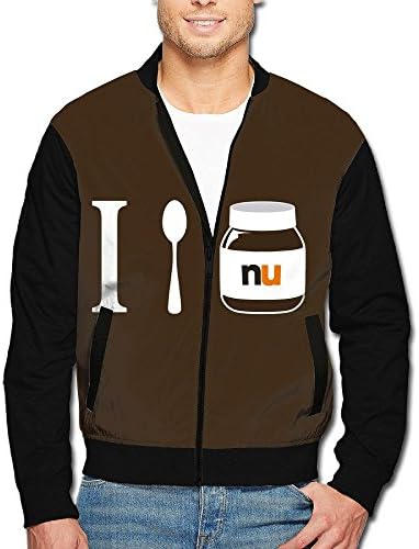 YUYUZHE WOXIANJIN Mens Casual Jacket Front-Zip Jacket I Like Eat Nutella Christmas Mens Jackets and Coats