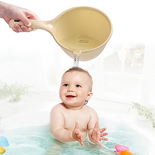 Per Large Water Scoop Baby Shampoo Rinse Cup Hair Washing Dabble For Bathing Watering Wash Fruits & Vegetables-Beige - Thumbnail 3