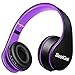 G Galice Kids Headphones for Boys Girls Adults with Microphone Volume Control Removable Audio Cable Black/Purple
