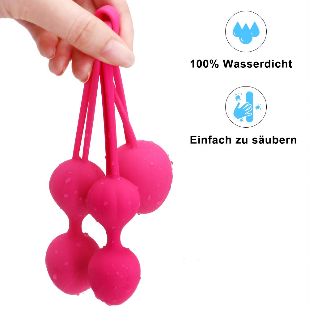 Silikon Liebeskugeln zum Beckenbodentraining für Frauen,Kegelball 3er Set ,Perfekt für Beckenboden- & Sextraining,Wasserfest