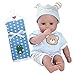 Adora PlayTime Beary Blue Washable Soft Cuddly Body Play Baby Doll with Polka Dot Fleece Blanket Bundle, 13