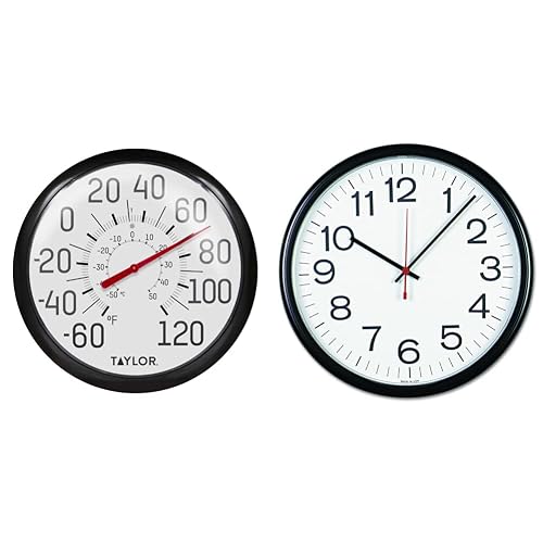 taylor outdoor clock thermometer