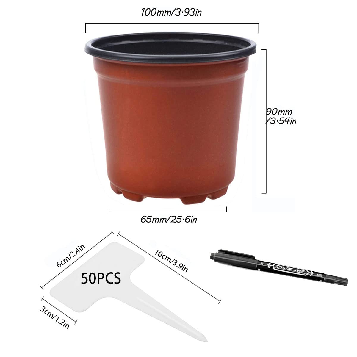 Lot De 24 Pots De Culture MIXC - Transparents Avec Socle Silicone - 9/10/12 Cm - Pour Semis Et Plants