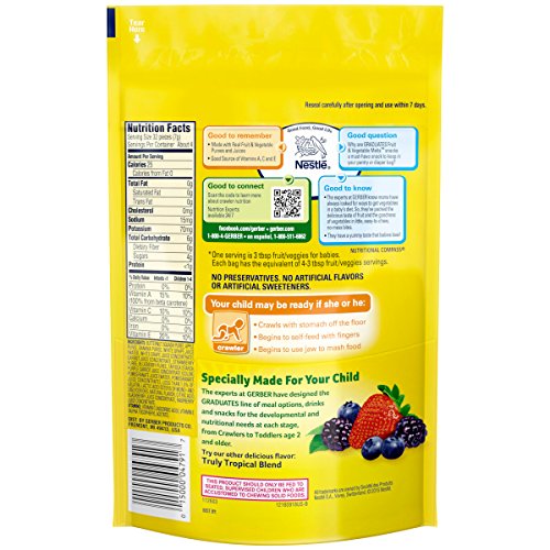 Gerber Graduates Fruit and Veggie, Melts Very Berry Blend, 1 Ounce (Pack of 7)