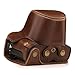 MegaGear Olympus OM-D E-M10 Mark III (14-42mm) Ever Ready Leather Camera Case and Strap, with Battery Access - Dark Brown - MG1346