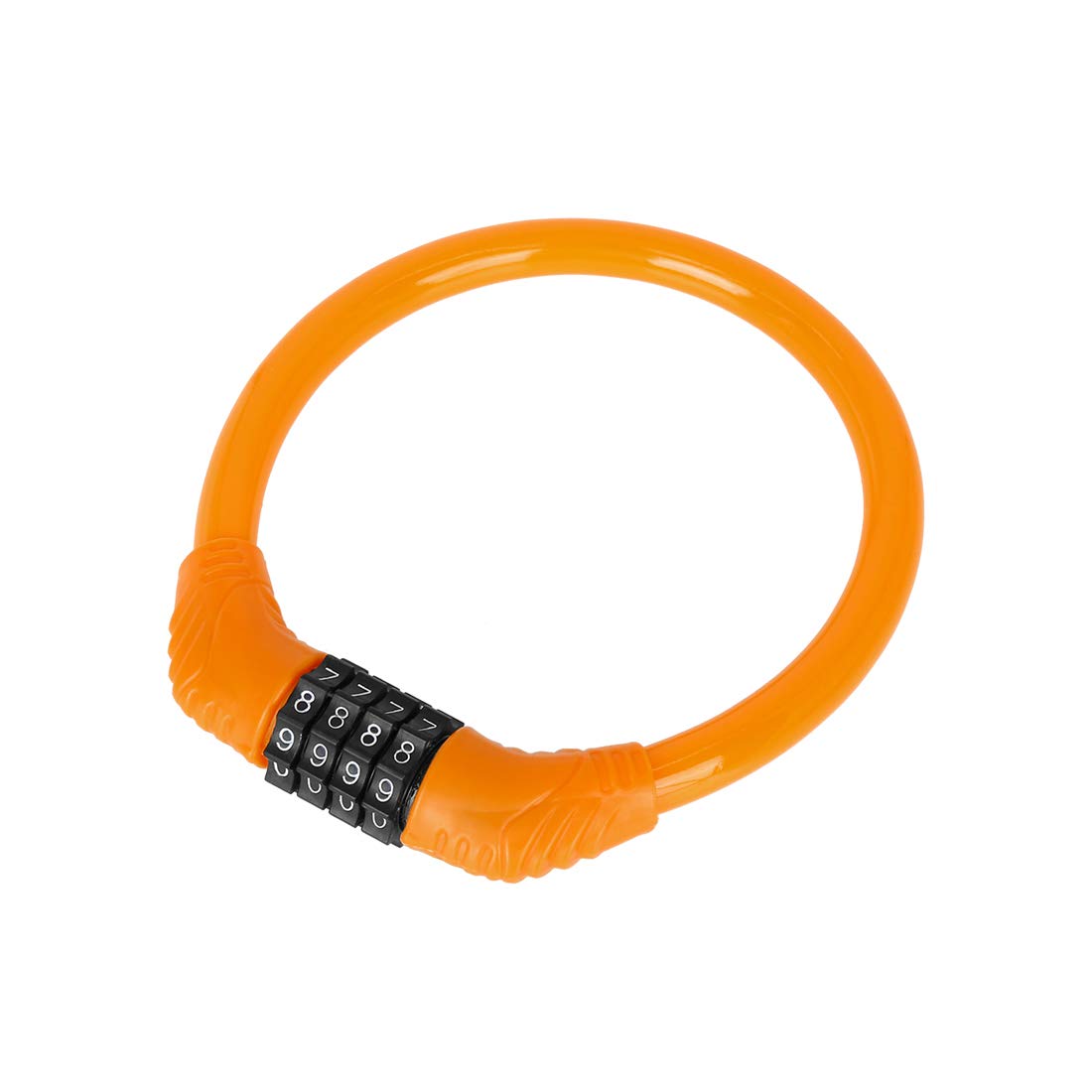 X AUTOHAUX 43cmx10mm Bike Cable Lock Portable 4 Digit Security Orange
