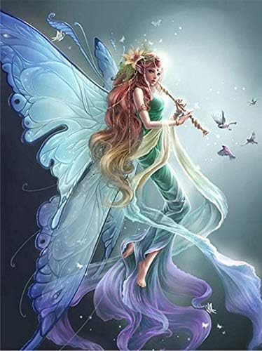 KOTWDQ 5d Diamond Painting Kits for Adults Kids Dragonfly Girl Full Drill Diamond dotz for Home Wall Decor 12x16inch(Canvas Size)