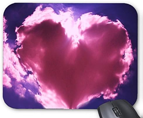 Mouse Mat Pink Heart Cloud Blue Sky Print Mouse Pad