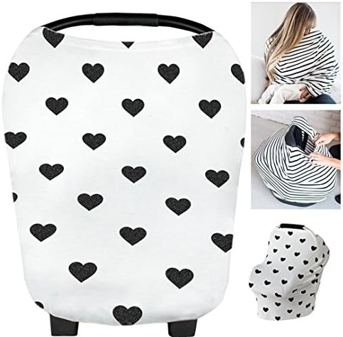 Premium Baby Car Seat Covers for Boys and Girls,Multi Use Nursing Cover,Soft and Stretchy Carseat Canopy for Breastfeeding,Shopping Carts,Car Seats|Perfect Baby Shower Gift by Porla baby