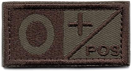 Brown POS Blood Type Tactical Patch (O+)
