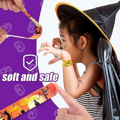 LOVESTOWN 64PCS Halloween Slap Bracelet Bulk, Halloween Slap Bracelets for Kids Snap Bracelets Wristbands for Halloween Giveaways Party Supplies Party Favors 36 Styles