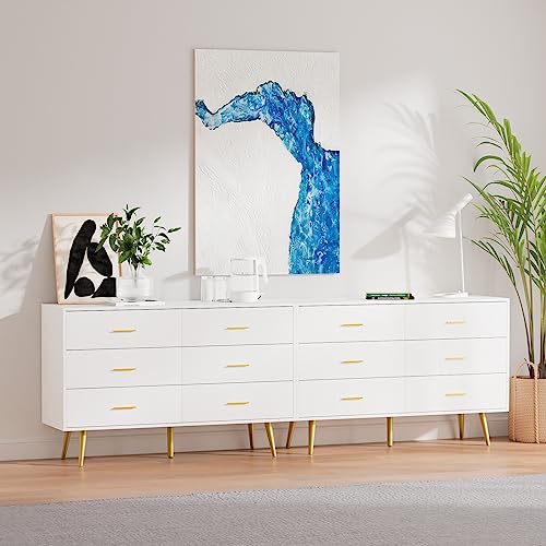 LYNSOM White Dresser for Bedroom Set of 2, Modern 6 Drawer Dresser with Gold  Handles, Wood Chest of Drawers for Kids Bedroom, Living Room in Kenya |  Whizz