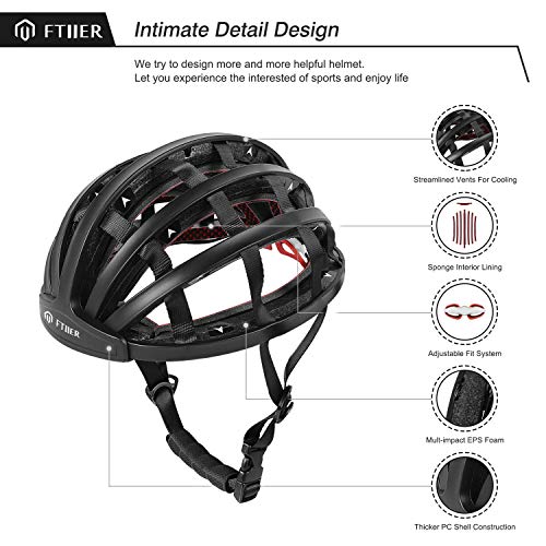 image for Ftiier Folding Helmet Bicycle Cycling Road Bike Collapsible Foldable P
