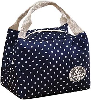 Stripe Lunch Bag Insulated Lunch Bag Reusable Lunch Tote Cooler Organizer Bag Lunch Bags for Women Ladies Kids, Blue/Pink/Brown/Green/Navy/Orange/Red/Yellow