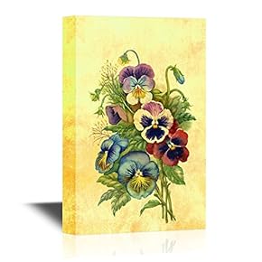 Pansy Flower Canvas Wall Art - Colorful Pansy Flowers - Gallery Wrap Modern Home Art | Ready to Hang - 12x18 inches
