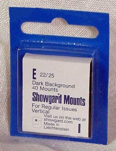 Showgard Pre-Cut Black Stamp Mounts Size E22/25