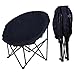 Yescom Oversize Folding Moon Chair Saucer Padded Comfort Lounge Bedroom Garden Furniture Black Seat