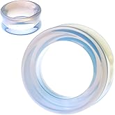 SoScene Hollow Tunnels Opalite Organic Stone Ear Plugs Gauges Sold in Pairs