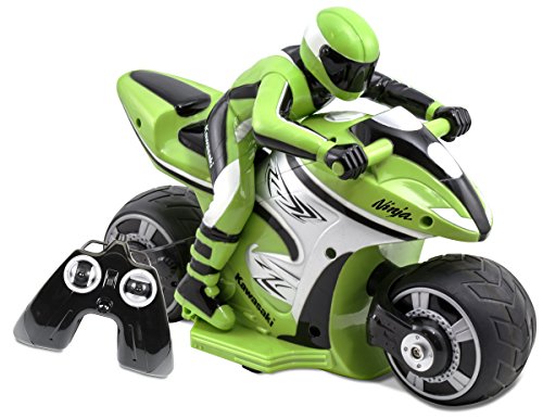 Kid Galaxy RC Kawasaki Ninja Bike, Green/Black