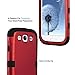 Galaxy S3 Case, S3 Case - ULAK [ Shock Resistant Series ] Hybrid Rubber Case Cover for Samsung Galaxy S3 III i9300 3in1 Hard Plastic +Soft Silicone (Titanium Red/Black)