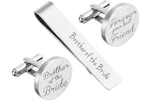 Cufflinks Wedding Engraved Groom Groomsman Father of the Bride Best Man Tie Clip Tack Bar ZUNON