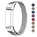SWEES Metal Bands Compatible Fitbit Alta & Fitbit Alta HR, Milanese Stainless Steel Metal with Diamond Dressy Design Replacement Accessories Small for Women, Silver, Rose Pink