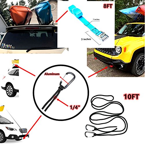 Mrhardware Universal 2 Pairs Kayak Carrier Canoe Boat Surf Ski Roof Top Mounted on Car SUV Crossbar