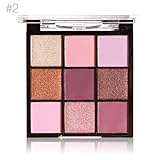 Poluck Women's 9-In-1 Eyeshadow Palette Four Styles Shimmer Matte Natural Nudes Brown Pink Waterproof Long Lasting Eye Shadow Cosmetic (B)