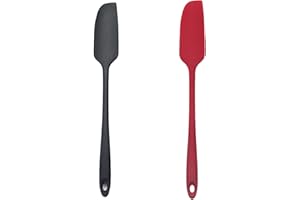 2 Pcs Long Handle Silicone Jar Spatula Non Stick Silicone Spatula Heat Resistant Cake Spatula Silicone Baking Scraper Stirrin
