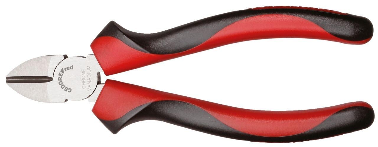 GEDORE Red Side Cutters 160 mm/Slim Head Shape/Induction-Hardened/Long Cutting Edges/Dual-Component Handle/Hand-Gentle Power Transmission