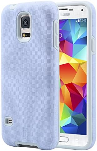 Galaxy S5 Case, S5 Case, ULAK [SLICK ARMOR] Rugged Pattern Grip Dual Layer [Bumper] Case Cover for Samsung Galaxy S5 i9600 S V SV- (Lavender/Gray)