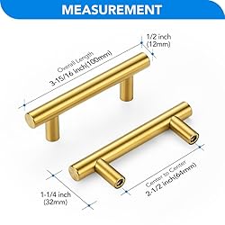 HOME EDIT Brushed Brass Cabinet Handles 2-1/2 Inch