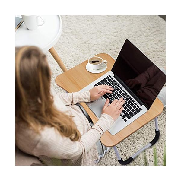 Foldable-Laptop-Bed-Table-Lap-Desk-Stand-Serving-Tray-Dining-Table-with-Slot-Notebook-Stand-Holder-Bed-Tray-Laptop-Desk-for-Eating-Breakfast-Working-Watching-Movie-on-BedCouchSofaFloor Foldable Laptop Bed Table Lap Desk Stand, Serving Tray Dining Table with Slot, Notebook Stand Holder, Bed Tray Laptop…