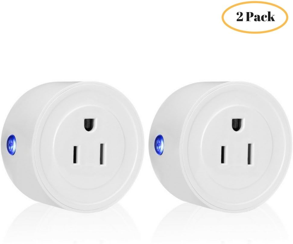 WiFi Smart Plug Mini Socket Outlet 2.0, Voice Control Compatible with Alexa and Google Home,Echo dot, APP Control Remotely Switch ON/OFF Connected devices with timing function (2-pack)