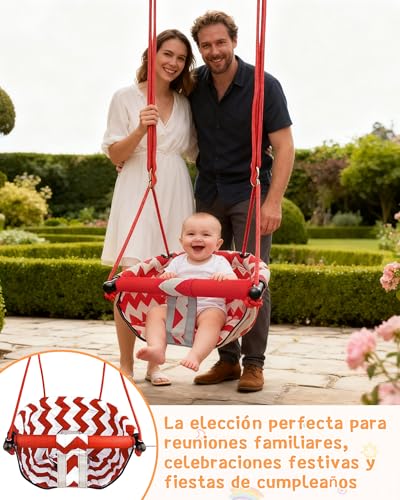PLMUYY Ajustable Columpio para niños, Doble protección de Seguridad, Incluye Bolsa de Almacenamiento, 2 Pernos de Expansión, Soporta hasta 100 kg, para niños a Partir de 6 Meses