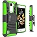 LG K8 Holster Case, LG Escape 3 Holster Case, CoverON [Explorer Series] Holster Hybrid Armor Belt Clip Hard Phone Cover For LG K8 (K350N) / LG Escape 3 Case - Green Neon