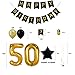 50th Birthday Decorations Party Supplies Gift for Men/Women - 50 Birthday Sash, Happy Birthday Banner, 50 Gold Number Balloons, Sparkling Hanging Swirls, Black and Gold Balloons