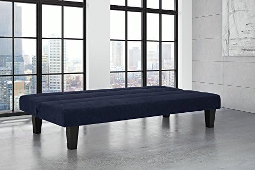 Amazon Com Dhp Kebo Futon Couch With Microfiber Cover Blue Furniture Decor