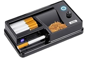 JOUGE Automatic Cigarette Rolling Machine Electric with Automatic Counter Tobacco Injector Roller Machine Portable for King/Regular Size Tubes 0.31'' 8mm (Black)