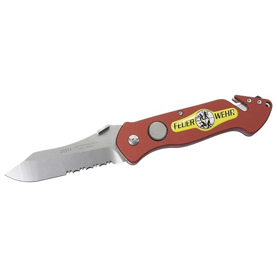 Dönges 212425 Feuerwehrmesser PRT-II Glasmaster, Ausführung mit Feuerwehrlogo, rot
