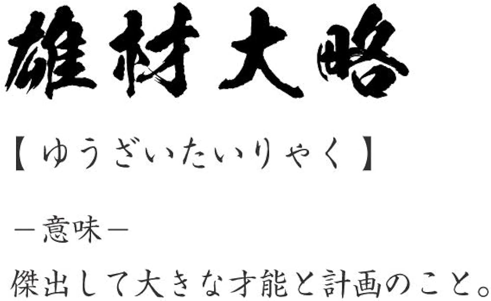 Amazon 雄材大略 ゆうざいたいりゃく オリジナル Tシャツ 書道家が書く プリント Tシャツ 四字熟語 メンズ レディース キッズ Tシャツ カットソー 通販