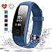 Fitness Tracker HR, 007plus D107Plus Heart Rate Monitor Fitness Smart Watch Activity Tracker with Sleep Monitor IP67 Waterproof Pedometer Smart Wristband (Blue)
