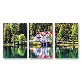Beautiful Scenery with Turquoise Lake Forest and Mountains...