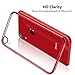 RANVOO Clear iPhone XR Case, Soft Silicone Cover with Red Electroplated Bumper Thin Slim Fit Case for iPhone XR 6.1 Inch (2018), Crystal Red