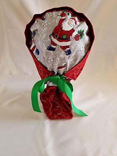 High Quality Handmade Women's Ponytail Scrub Hat Cap with Santa Clause theme. One of a kind.