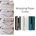 KFIAQ Christmas Wrapping Paper Cutter Tool Tube, Kraft Craft Paper Roll Sliding Line Cut Trimmer for Xmas Gift,Storage Holder & Dispenser W/Embedded Blade,Round Lip to Safer & Easier Cut(3 Pack)
