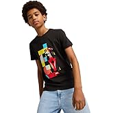 PUMA Unisex-Child Scuderia Ferrari Graphic T-Shirt, Puma Black SS25, Large