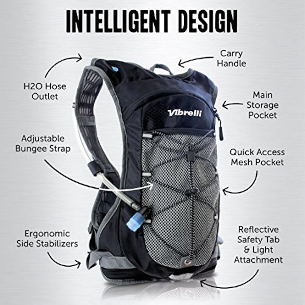 Hydration Packs & Bladders Backpack & 2L High Flow Bite Valve For